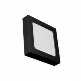 painel led quadrado embutir ou sobrepor ecoforce preto 24w luz branca