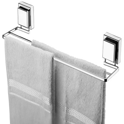toalheiro duplo com ventosa 45cm praticita mix future 8054 cromado